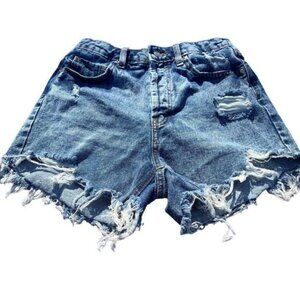 Wild Fable Jean Shorts Womens Sz 6 Blue High Rise Distressed Cut Off Jeans READ‍